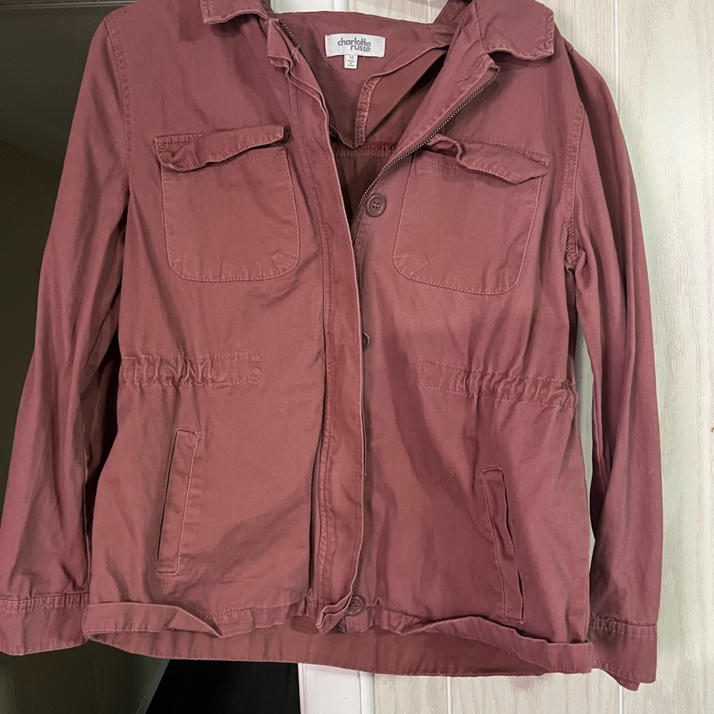 Charlotte Russe Women's Burgundy Utility Jacket